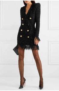 Tweed Fringed Tassel Dress