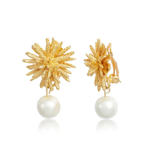 Starburst Clip-Ons w/ Pearl Drop