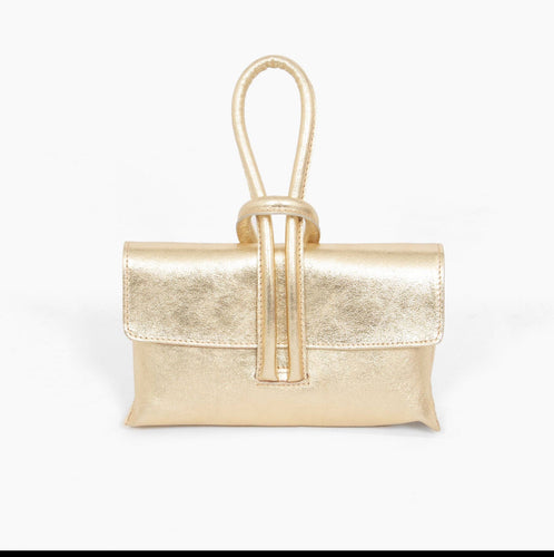 Trixie Italian Leather Wristlet Clutch Bag