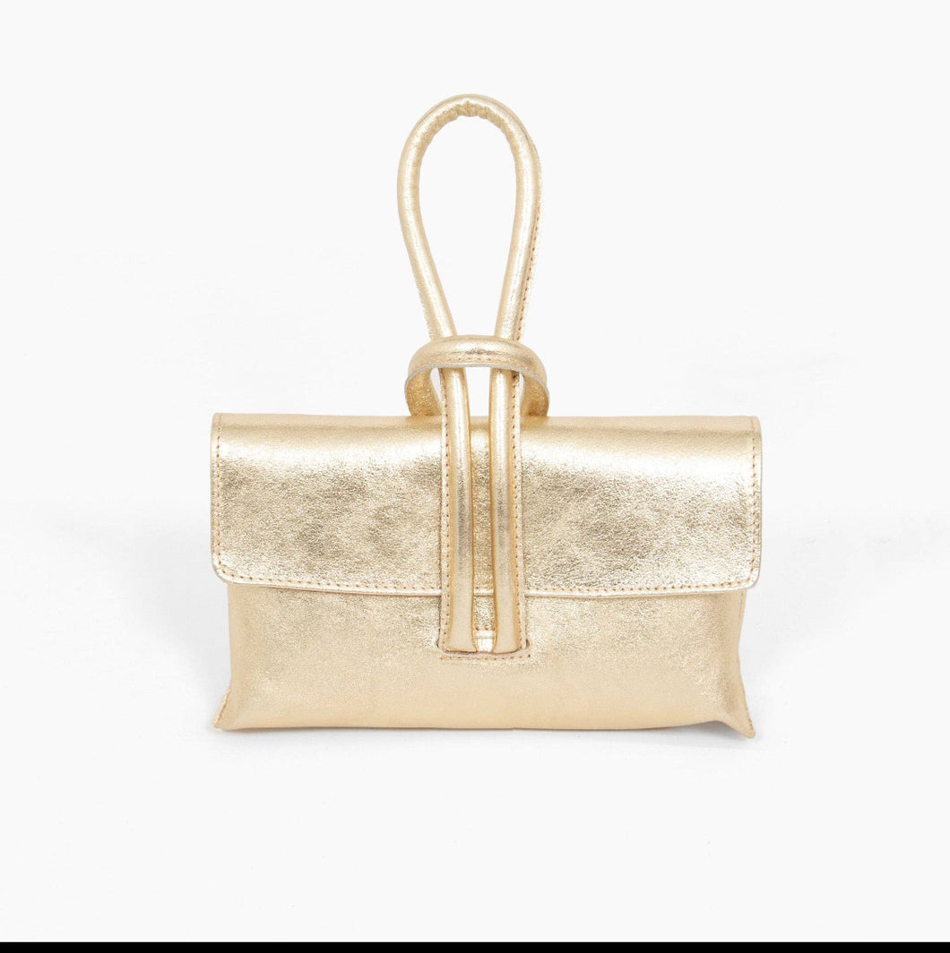 Trixie Italian Leather Wristlet Clutch Bag