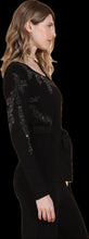 Load image into Gallery viewer, Belted Crystal Embellished V Neck