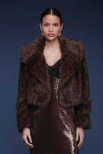 Load image into Gallery viewer, Leopard Faux Fur Cropped Coat