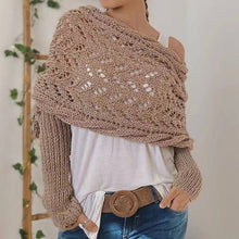 Load image into Gallery viewer, ACCITY - Cable Knit Infinity Scarf with Sleeves for Fall _CWASC1537