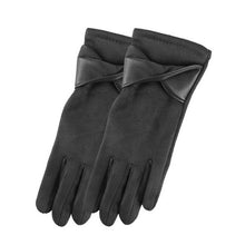 Load image into Gallery viewer, Bow Faux Suede Gloves