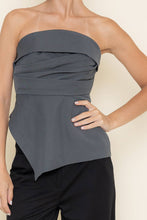 Load image into Gallery viewer, Preppy Asymmetric Strapless Top