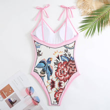 Load image into Gallery viewer, Shoulder Tie One Piece Swimsuit w/ Sarong