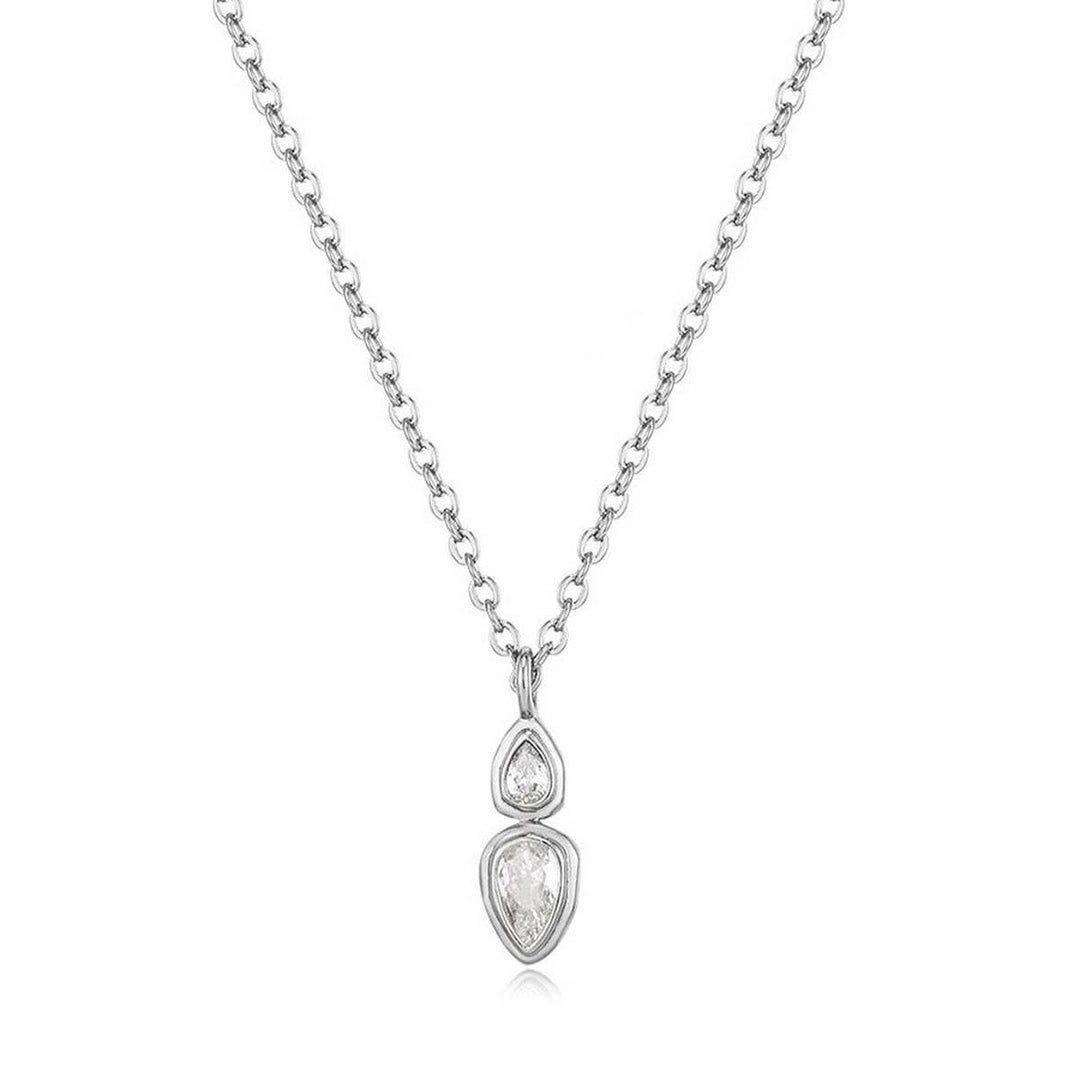 ACCITY - Zirconia Oval Round Pendant Necklace_CWMM5291