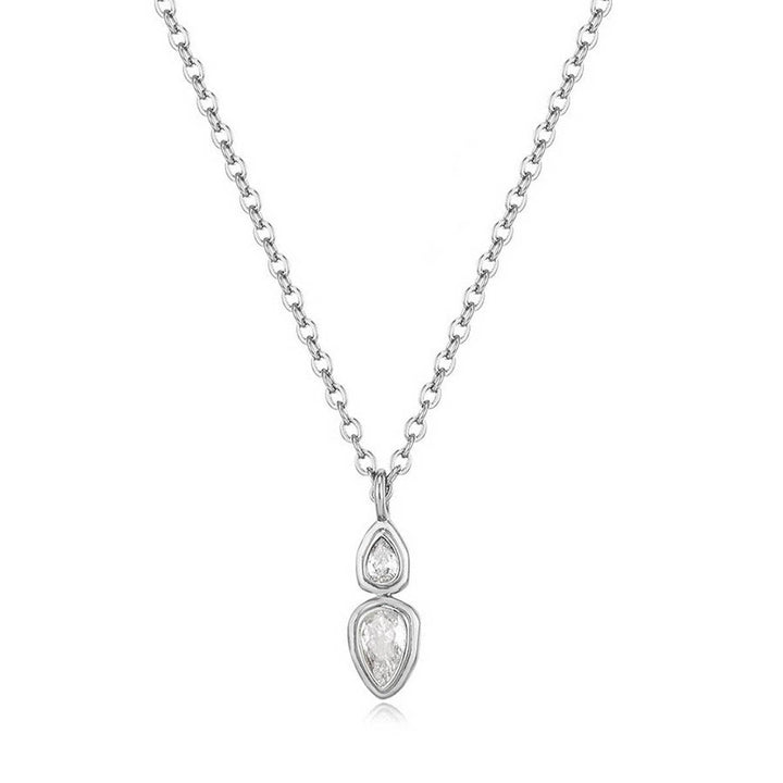 ACCITY - Zirconia Oval Round Pendant Necklace_CWMM5291