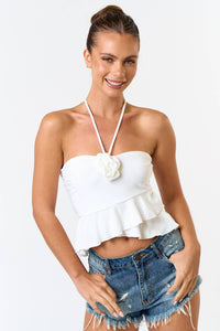 ROSETTE DETAIL HALTER