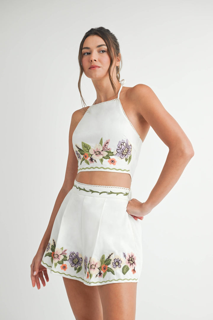 Embroidered Short Set