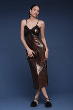 Load image into Gallery viewer, Lace Trimmed Sequin Slip Dress