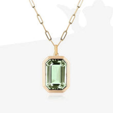 Load image into Gallery viewer, ACCITY - Square Zircon Pendant Paperclip Chain Necklace_CWMM3845