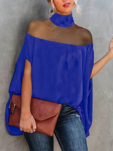 Load image into Gallery viewer, VividLux - Batwing Sleeves See-Through High-Neck Blouses&amp;Shirts Tops