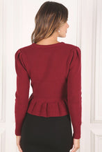 Load image into Gallery viewer, Peplum Sweater Top *Multiple Colors Available*