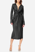 Load image into Gallery viewer, The Mary Faux Leather Shirt Dress