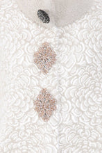 Load image into Gallery viewer, Floral Jacquard Print Embellished Coat-Biege