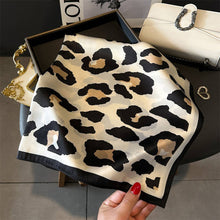 Load image into Gallery viewer, Leopard Print Satin Square Scarves