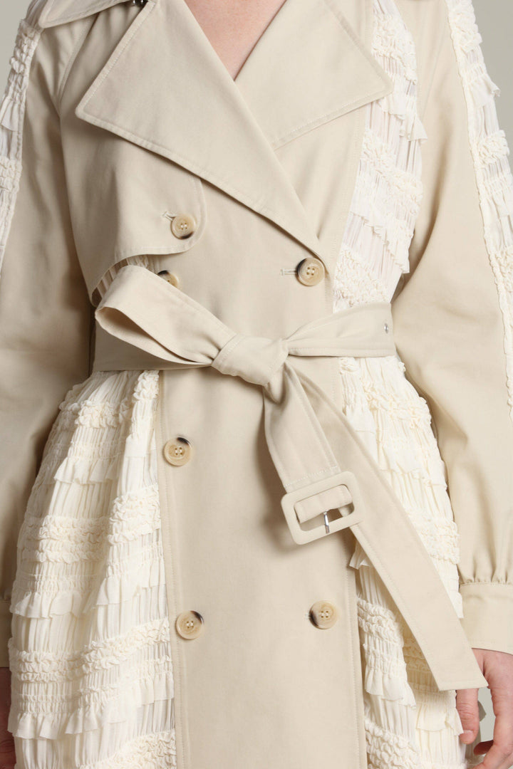 Mixed Media Chiffon Trench Coat