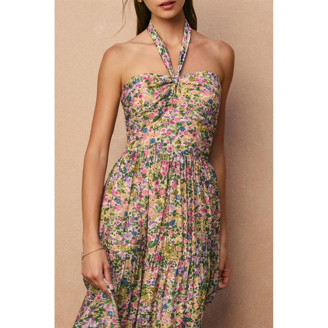 Halter Neck Tiered Dress