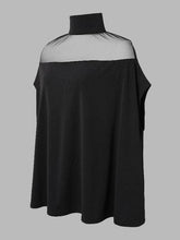 Load image into Gallery viewer, VividLux - Batwing Sleeves See-Through High-Neck Blouses&amp;Shirts Tops