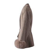 Load image into Gallery viewer, Belted Wool Coat with Faux Fur Cuffs *multiple colors*