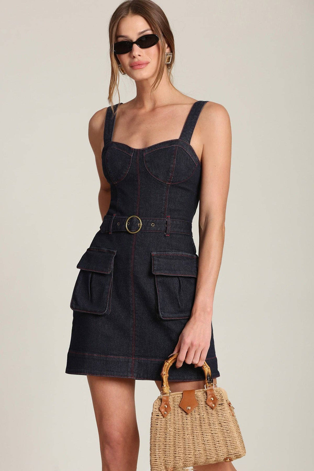 Denim Utility Mini Dress – Just B Boutique NYC