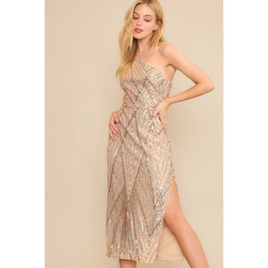 One-Shoulder Midi Dress