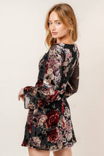 Load image into Gallery viewer, Velvet Burnout Dress w/ Bell Sleeve