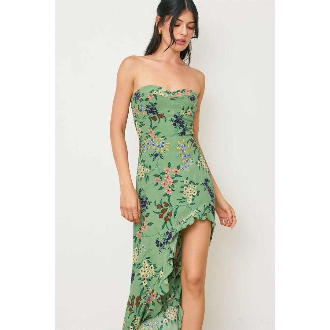 Asymmetrical Hem Maxi Dress