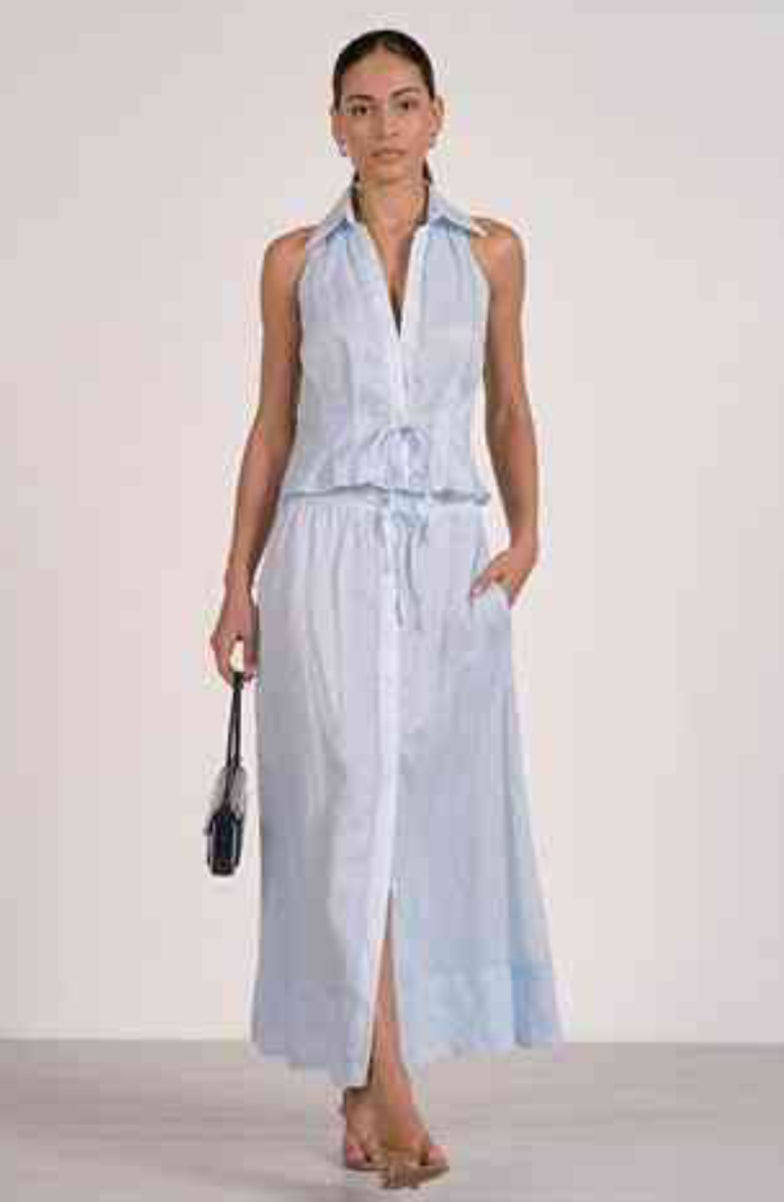 Light Blue Tie Top