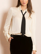 Load image into Gallery viewer, Jasmine Silk Blouse with Detachable Neck Tie