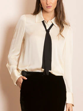 Jasmine Silk Blouse with Detachable Neck Tie