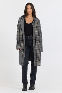 Houndstooth Sweater Coat