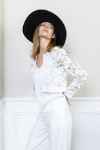 Load image into Gallery viewer, Flower Cardigan Jacket in White