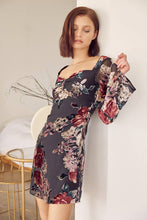 Load image into Gallery viewer, Velvet Burnout Dress w/ Bell Sleeve
