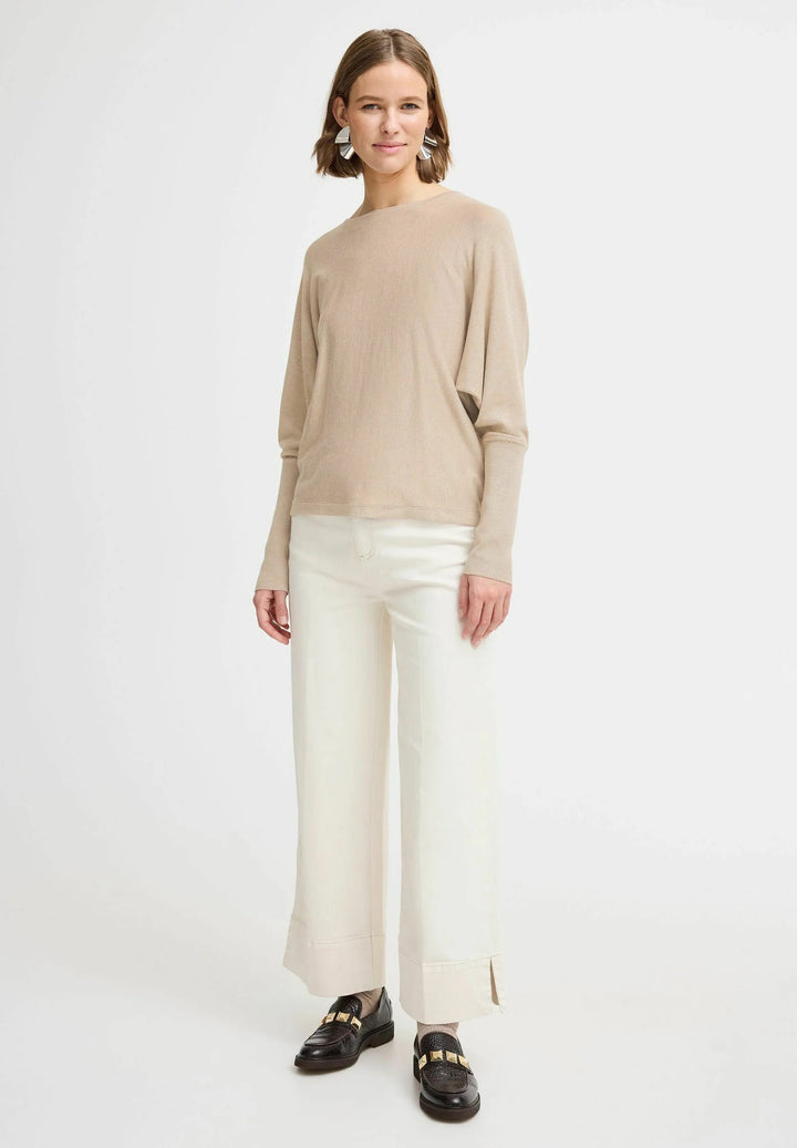 Boat Neck Light Long Sleeve Knit