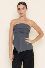 Load image into Gallery viewer, Preppy Asymmetric Strapless Top