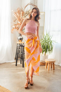 Abstract Skirt w/ Wrap