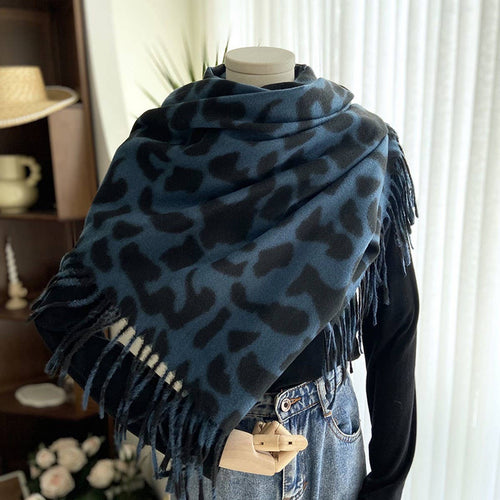 Double Sided Leopard Print Scarf