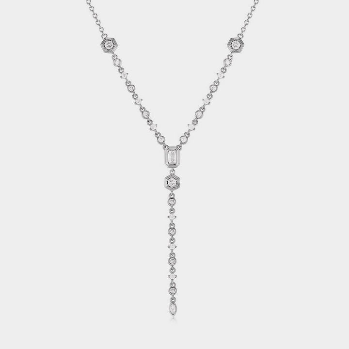 ACCITY - Zirconia Oval Round Pendant Necklace_CWMM5291