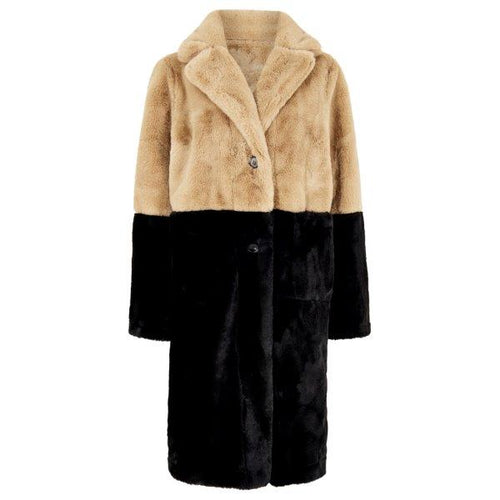 Two Tone Reversible Suede Fur Coat