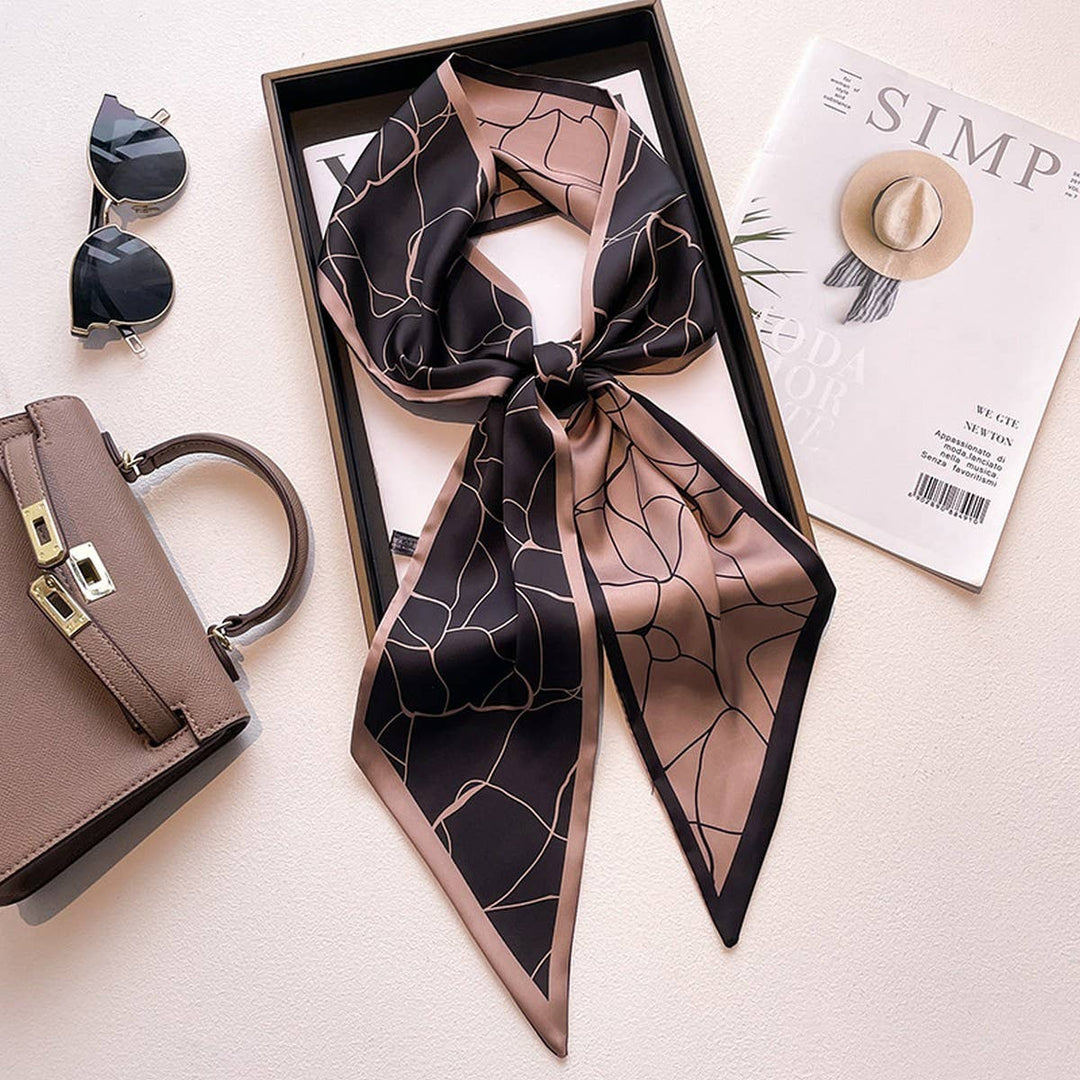 ACCITY - Women’s Long Silk Scarf – Stylish Neck Accessory_CWASC03144