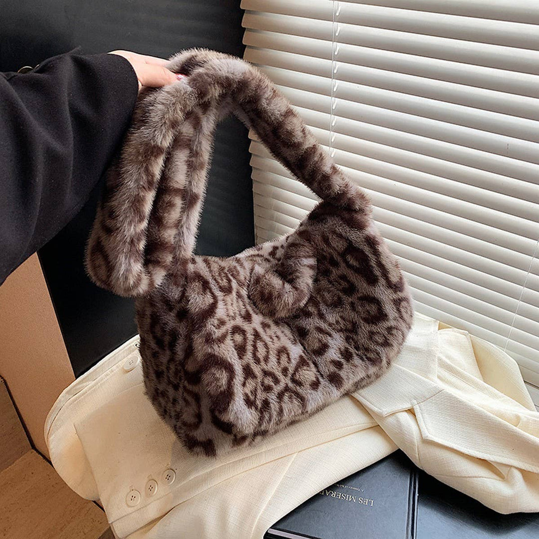 ACCITY - Leopard Faux Fur Tote Bag Women Shoulder Bag_CUAB00550