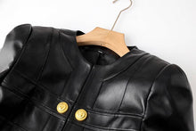 Load image into Gallery viewer, Black Faux Leather Jacket