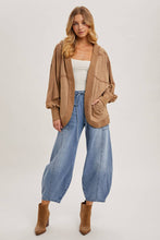 Load image into Gallery viewer, Denim Mid-Waist Drawstring Barrel Jeans