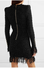 Load image into Gallery viewer, Tweed Fringed Tassel Dress