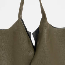 Load image into Gallery viewer, Sarta Pelle - Paloma Italian Leather Shoulder Bag- Khaki, Pebbled