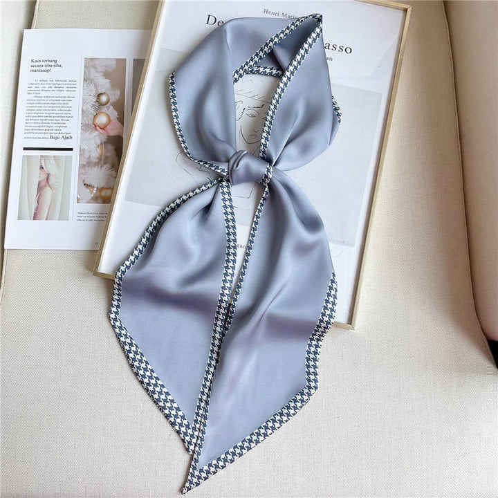 ACCITY - THIN SIMPLE GEOMETRIC LONG SILK HEAD SCARF_CWASC1521