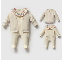 Load image into Gallery viewer, Nipperland - Velvet &amp; Knit Baby Girl Outfit – 2-Piece Fall/Winter Set