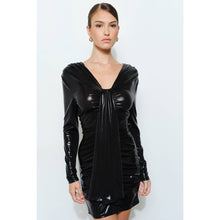Load image into Gallery viewer, INA - Shimmer Ruched Tie-Front Bodycon Mini Dress